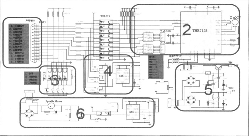 一帆電腦雕刻機(jī)接口電路原理圖